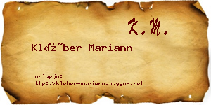 Kléber Mariann névjegykártya