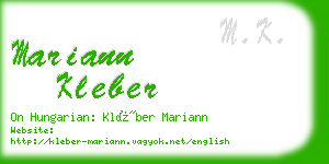 mariann kleber business card